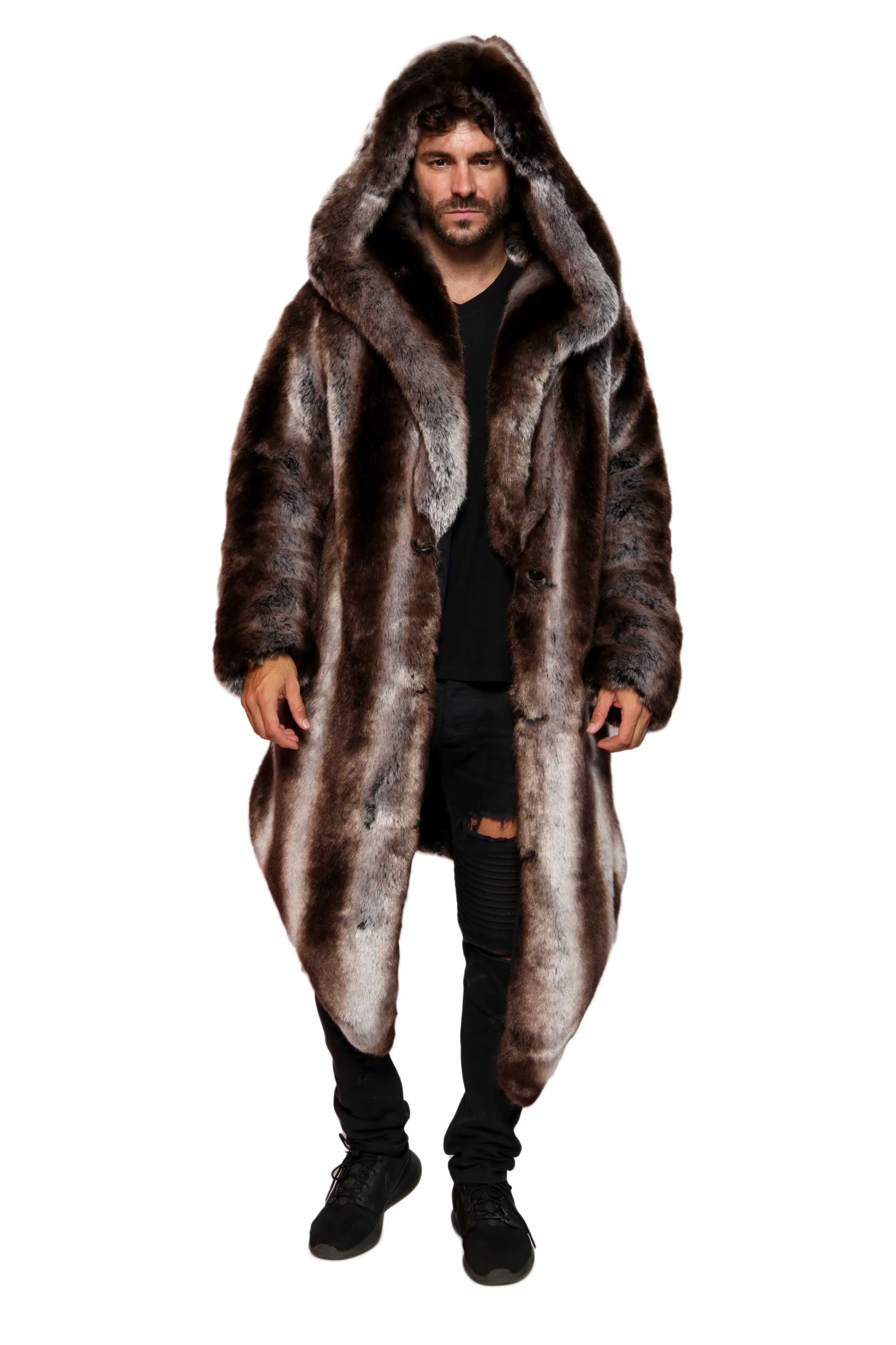 Men's Desert Warrior Coat in "Truffle" Chinchilla