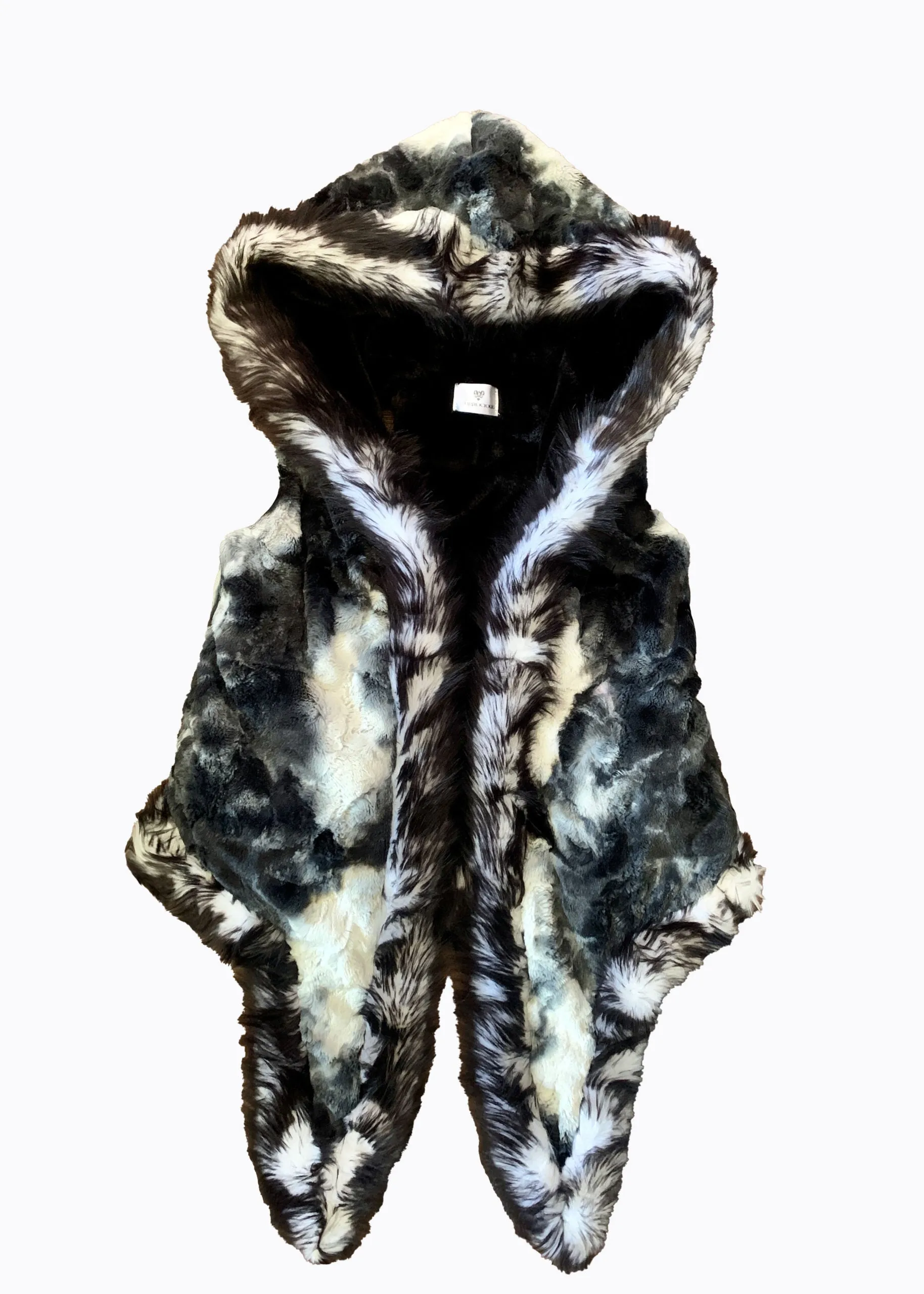 Men's Desert Warrior Vest in "Black & White Tie Dye"