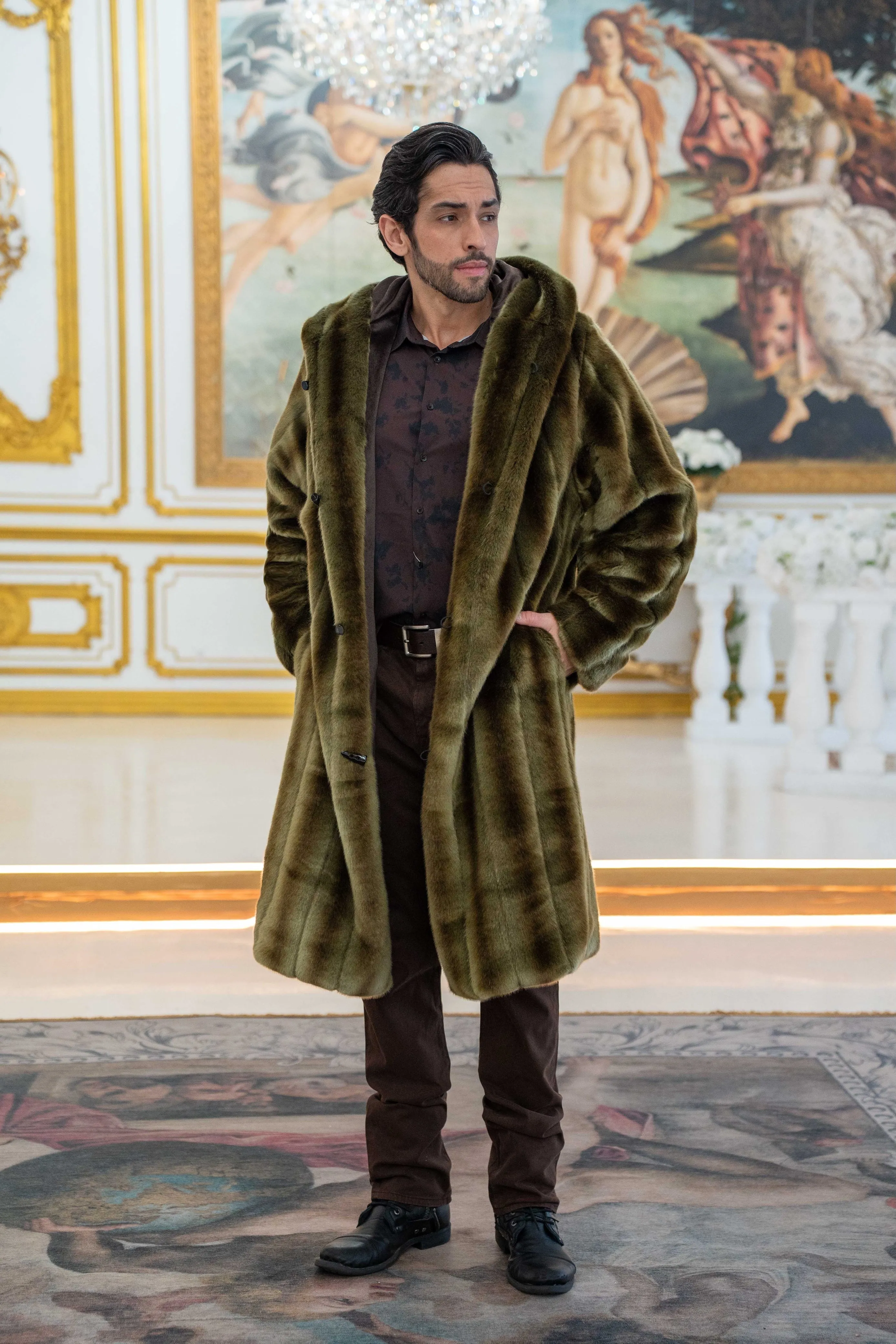 Men's Playa Coat in "Olive" Chinchilla STOCK