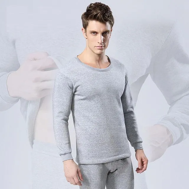 Men's Plus Size Thermal Pants Set Warm Sleepwear Pants