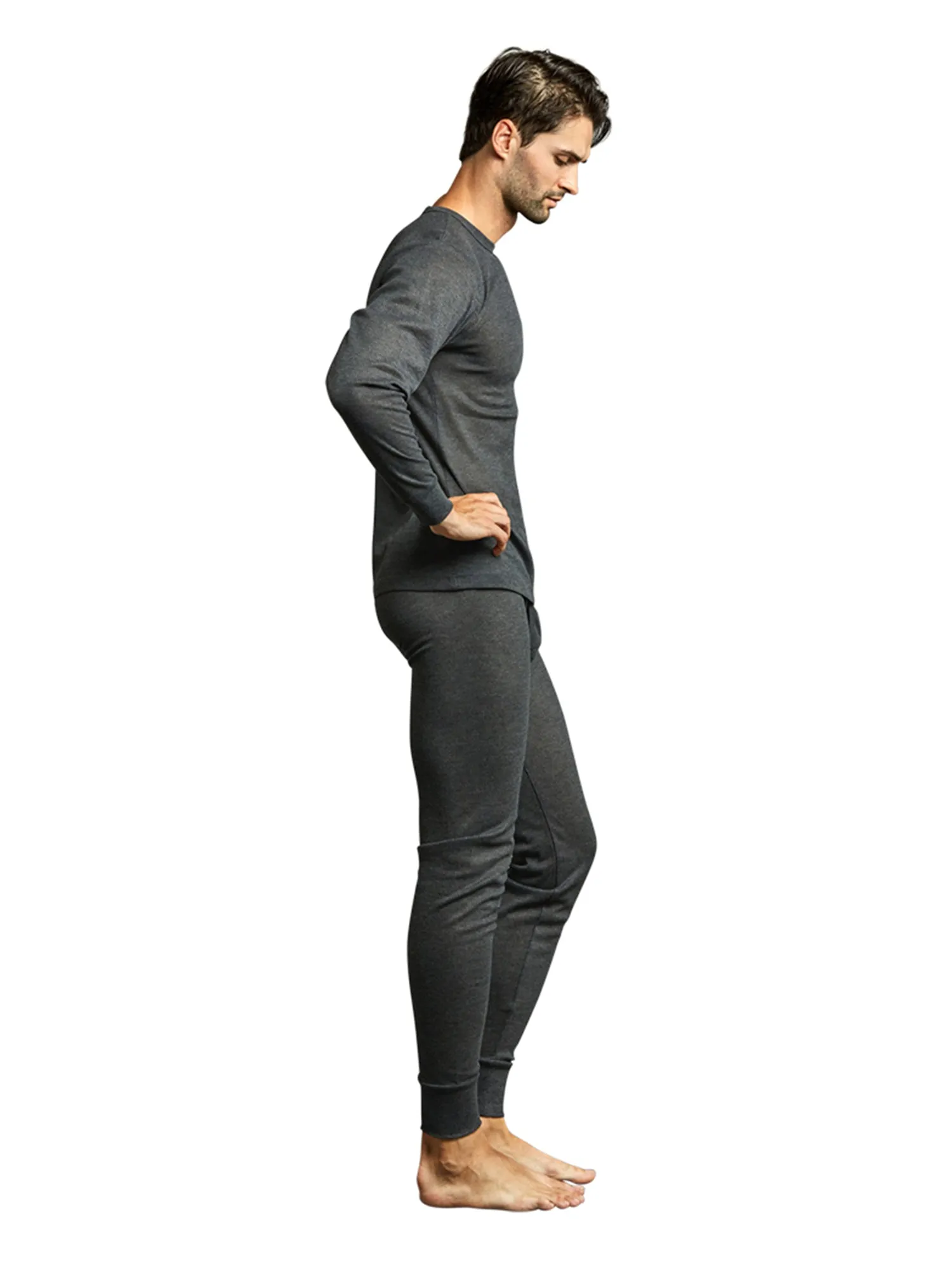 Men's Thermal Crew Neck Top & Bottoms Long Johns Underwear Set