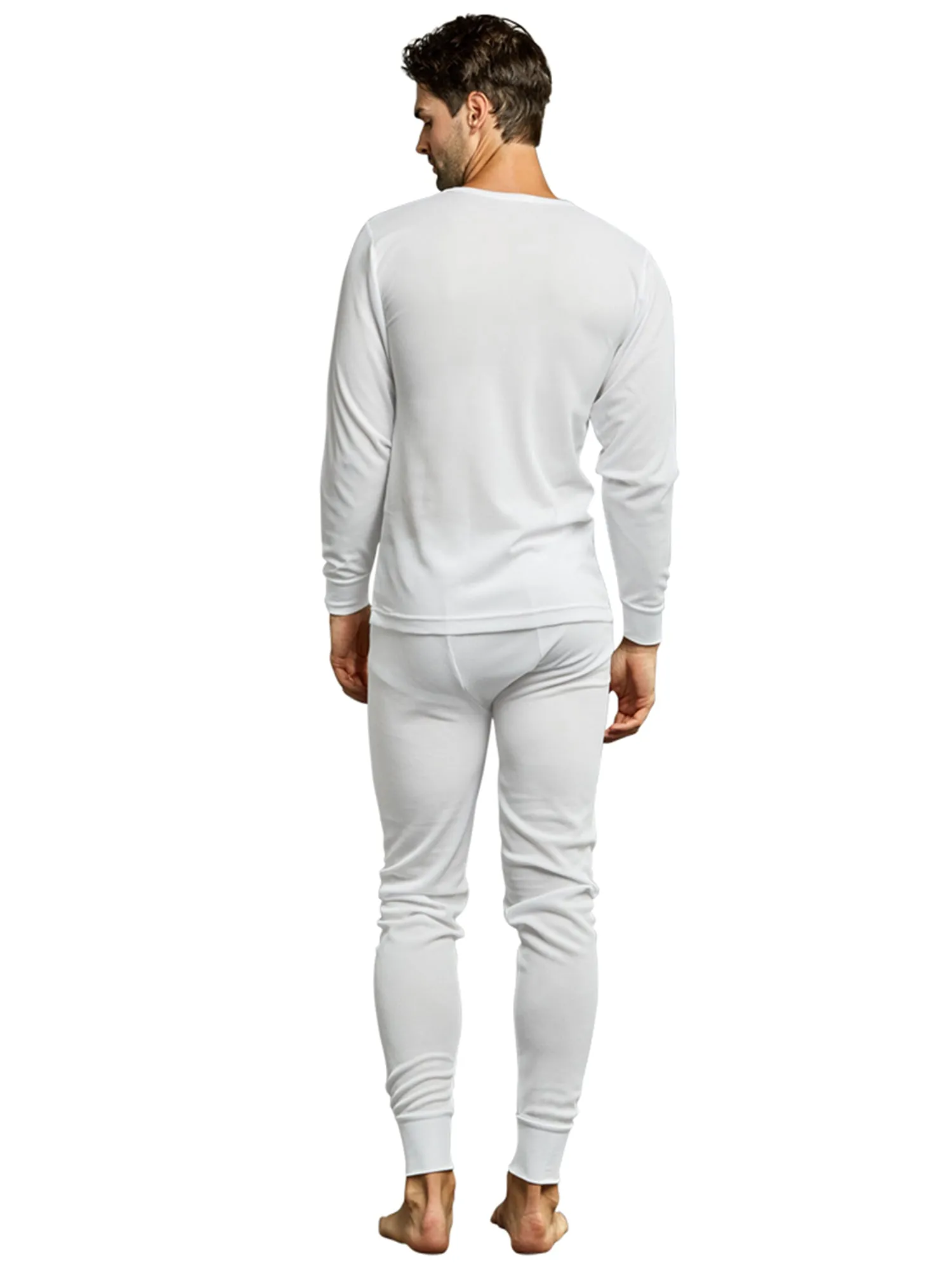 Men's Thermal Crew Neck Top & Bottoms Long Johns Underwear Set