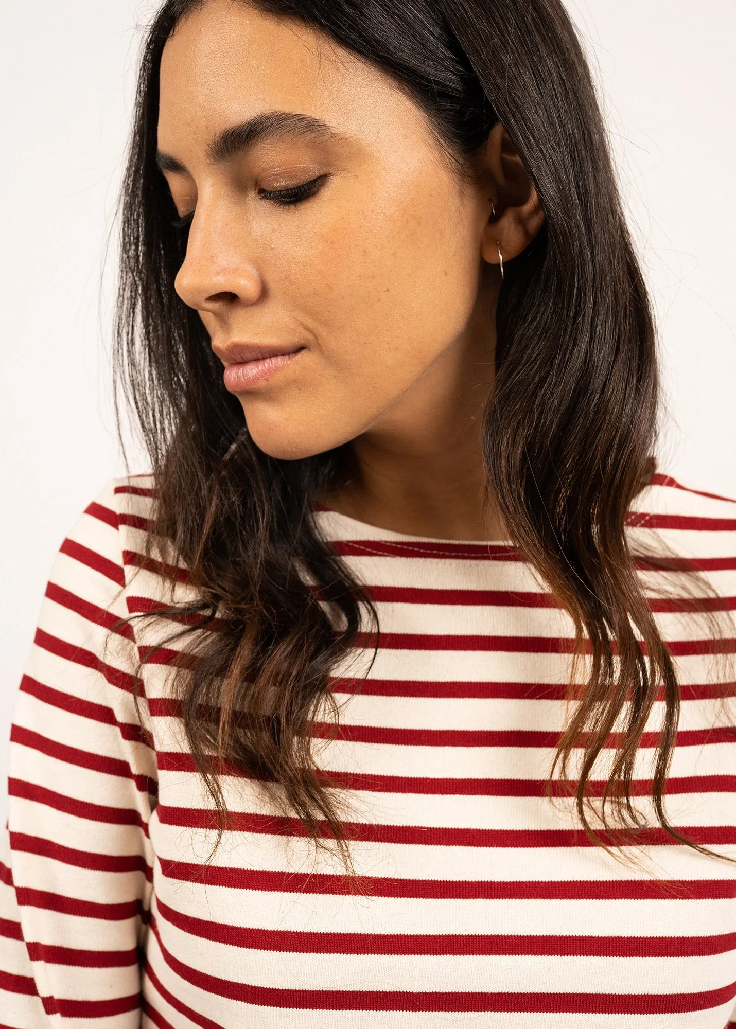 Meridame striped sailor shirt - regular fit, in thick cotton (ECRU/PERSAN)