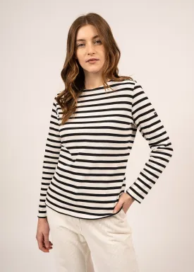 Meridame striped sailor shirt - regular fit, in thick cotton (ECUME/NOIR)