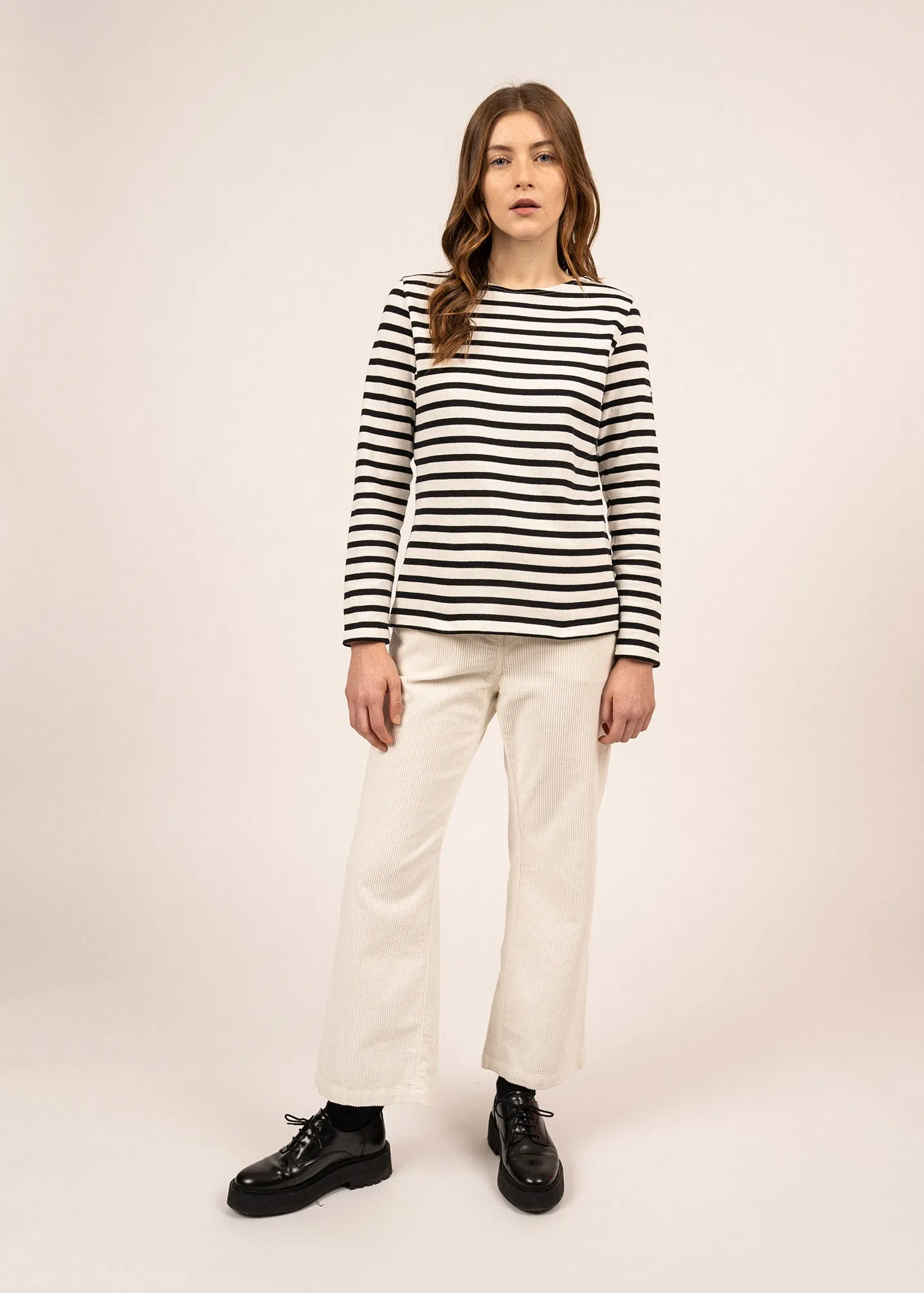 Meridame striped sailor shirt - regular fit, in thick cotton (ECUME/NOIR)