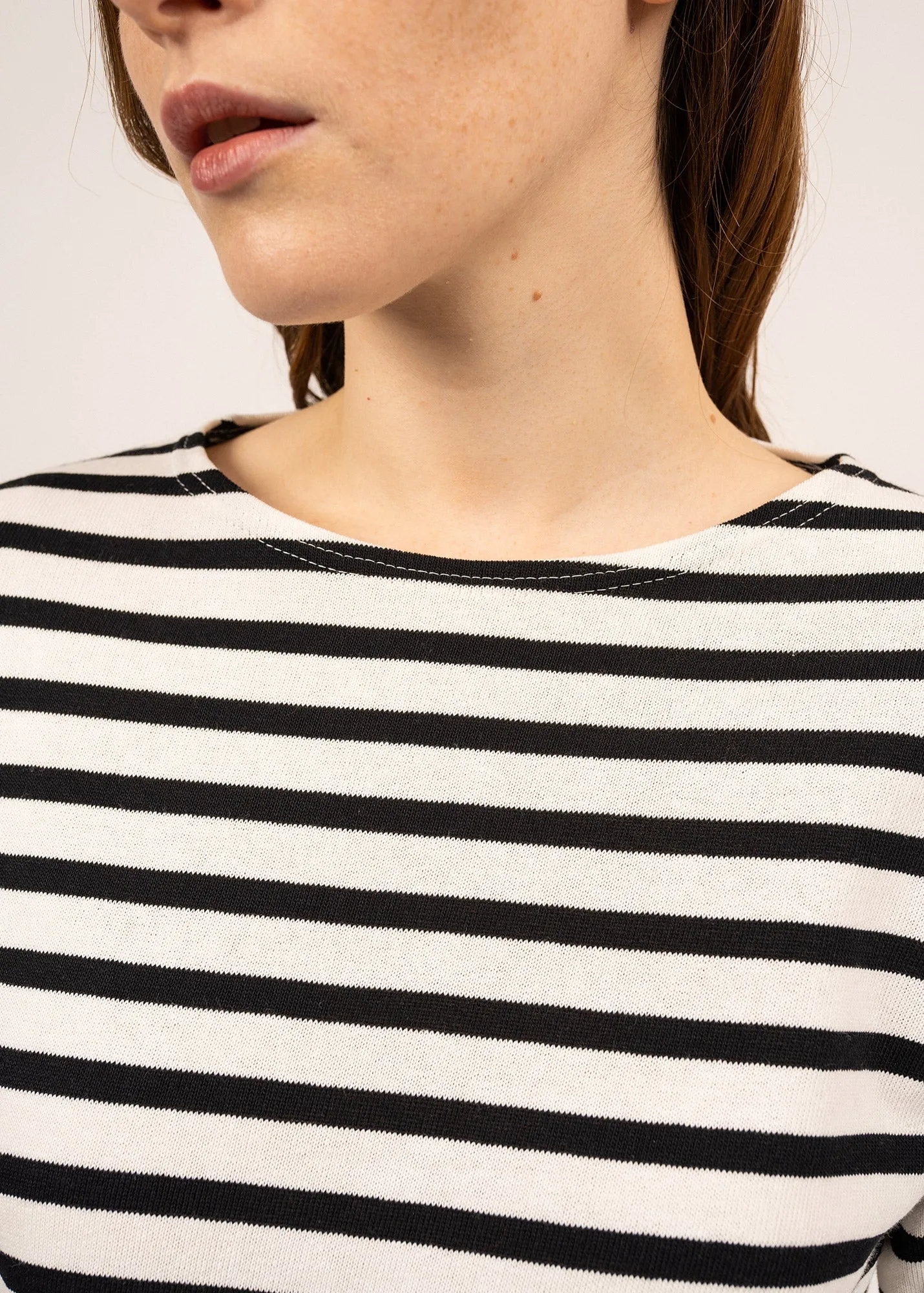 Meridame striped sailor shirt - regular fit, in thick cotton (ECUME/NOIR)