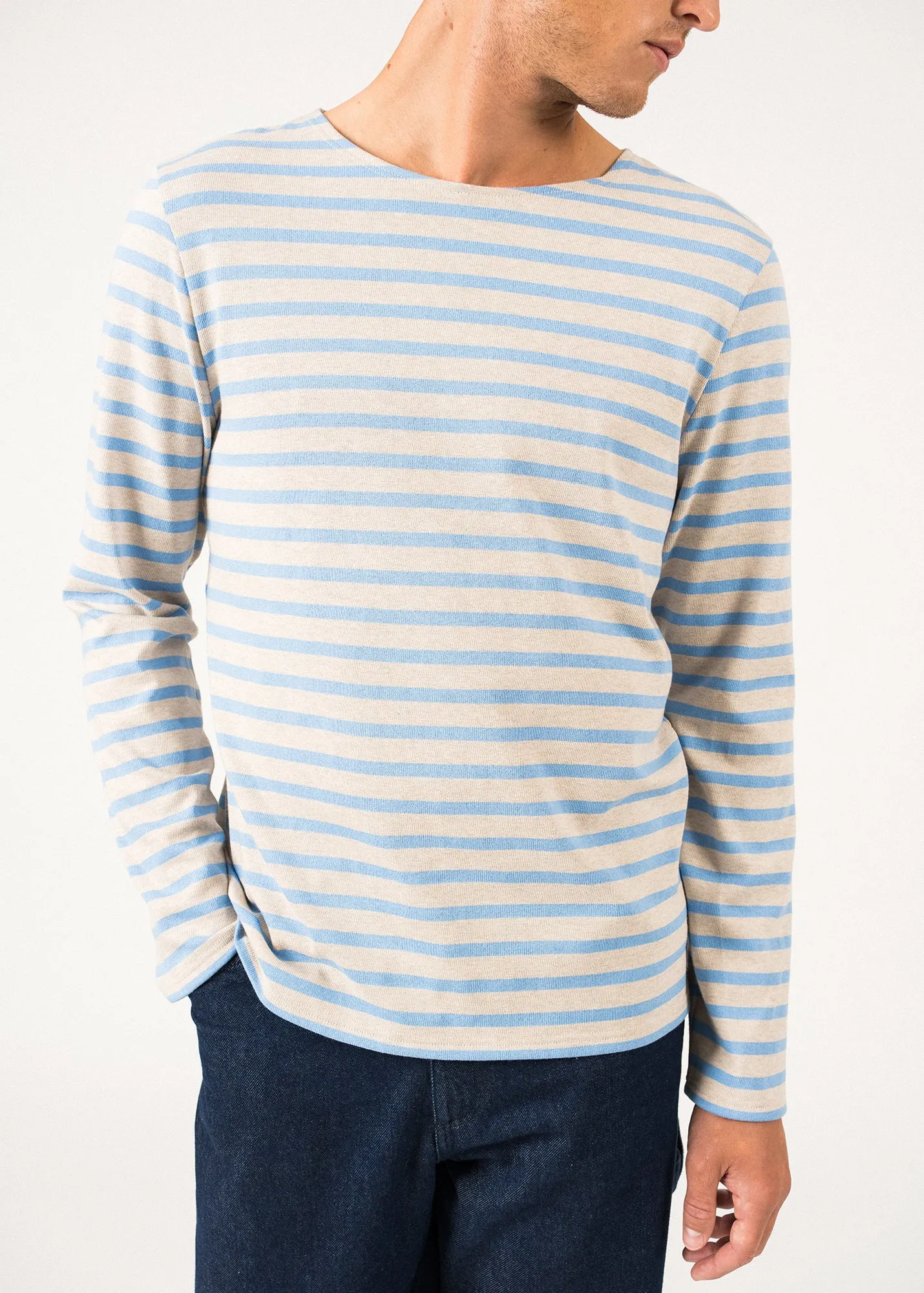 Meridien unisex striped sailor shirt - regular fit, in thick cotton (NATUREL/OXYGENE)