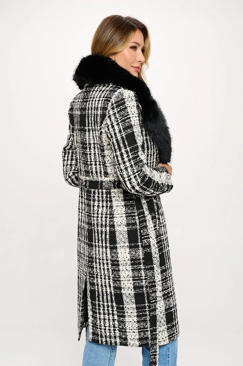 NEW!! Plaid Lexington Coat w/ Removable Fur