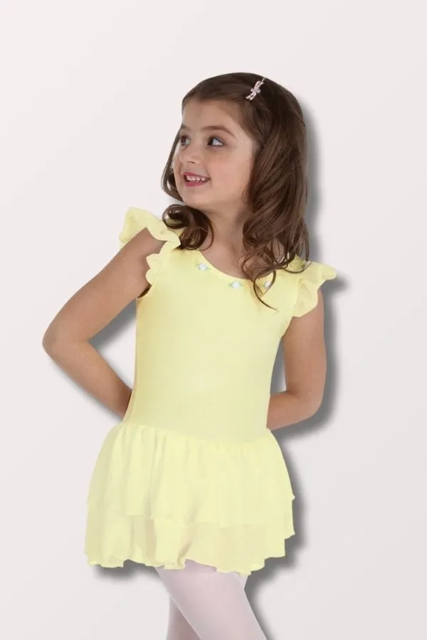 Princess Aurora Flutter Sleeve Leotard Dress - Lemon