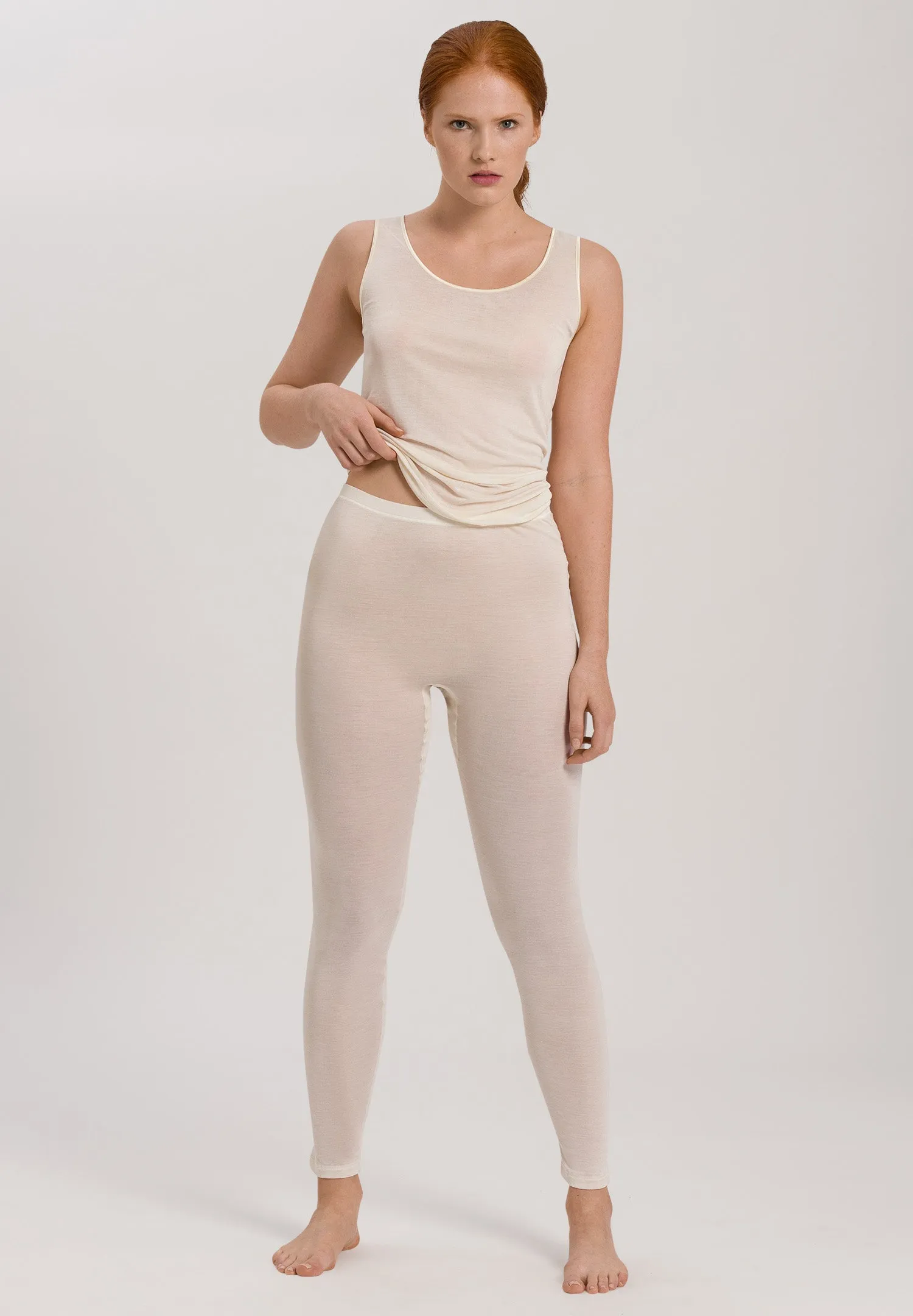 Pure Silk Silk Round Neck Tank Top | Pale Cream 71717-116