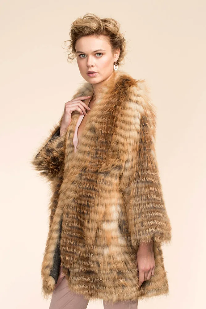 Real Red Fox Fur Coat Jacket