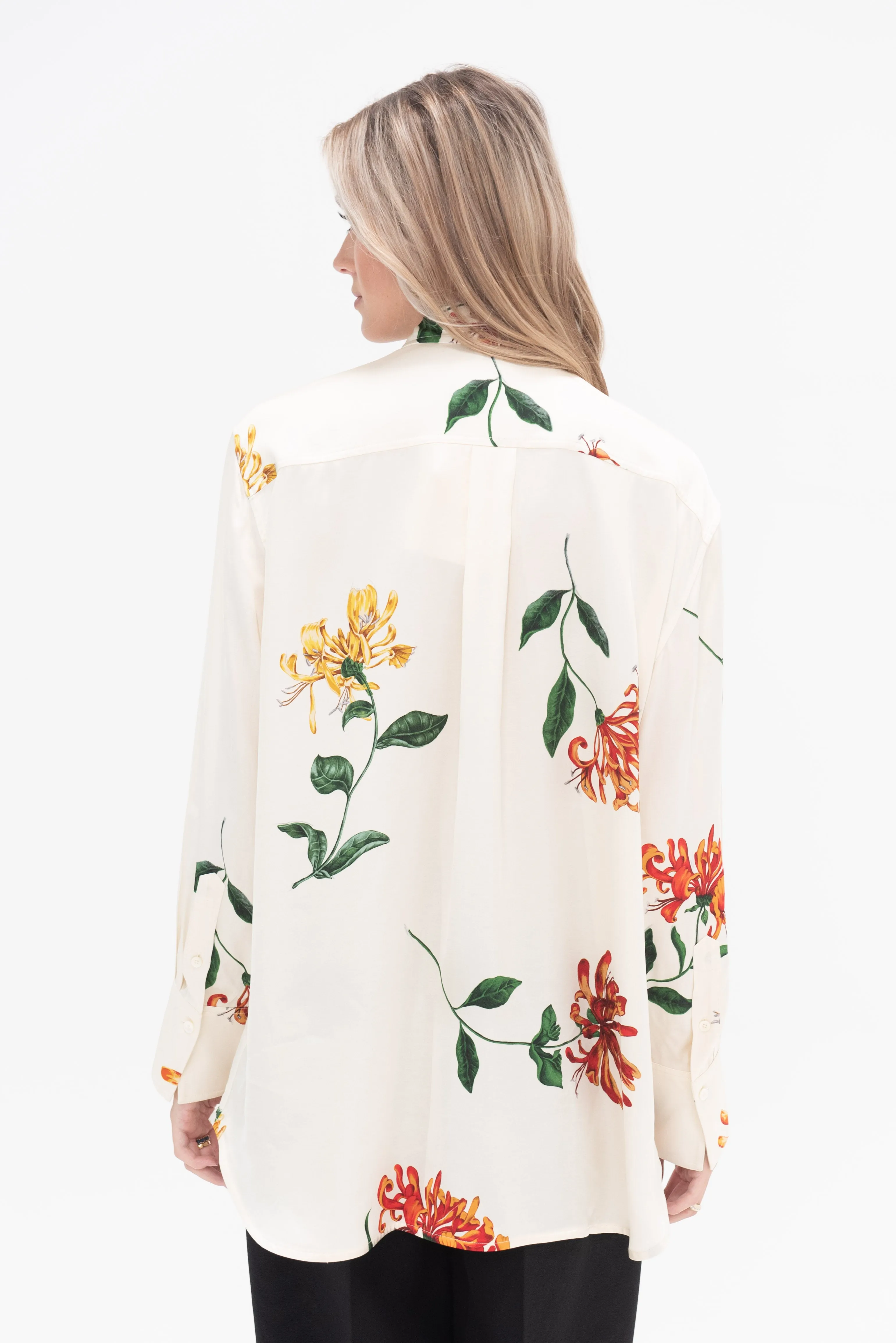 Relaxed Honeysuckle Shirt, Ecru & Orange