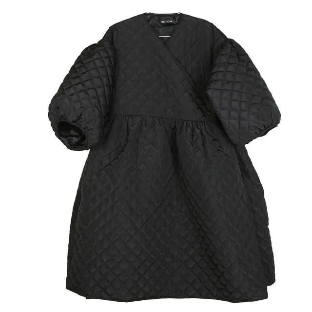 Sayaka Quilted Lantern Sleeve Coat