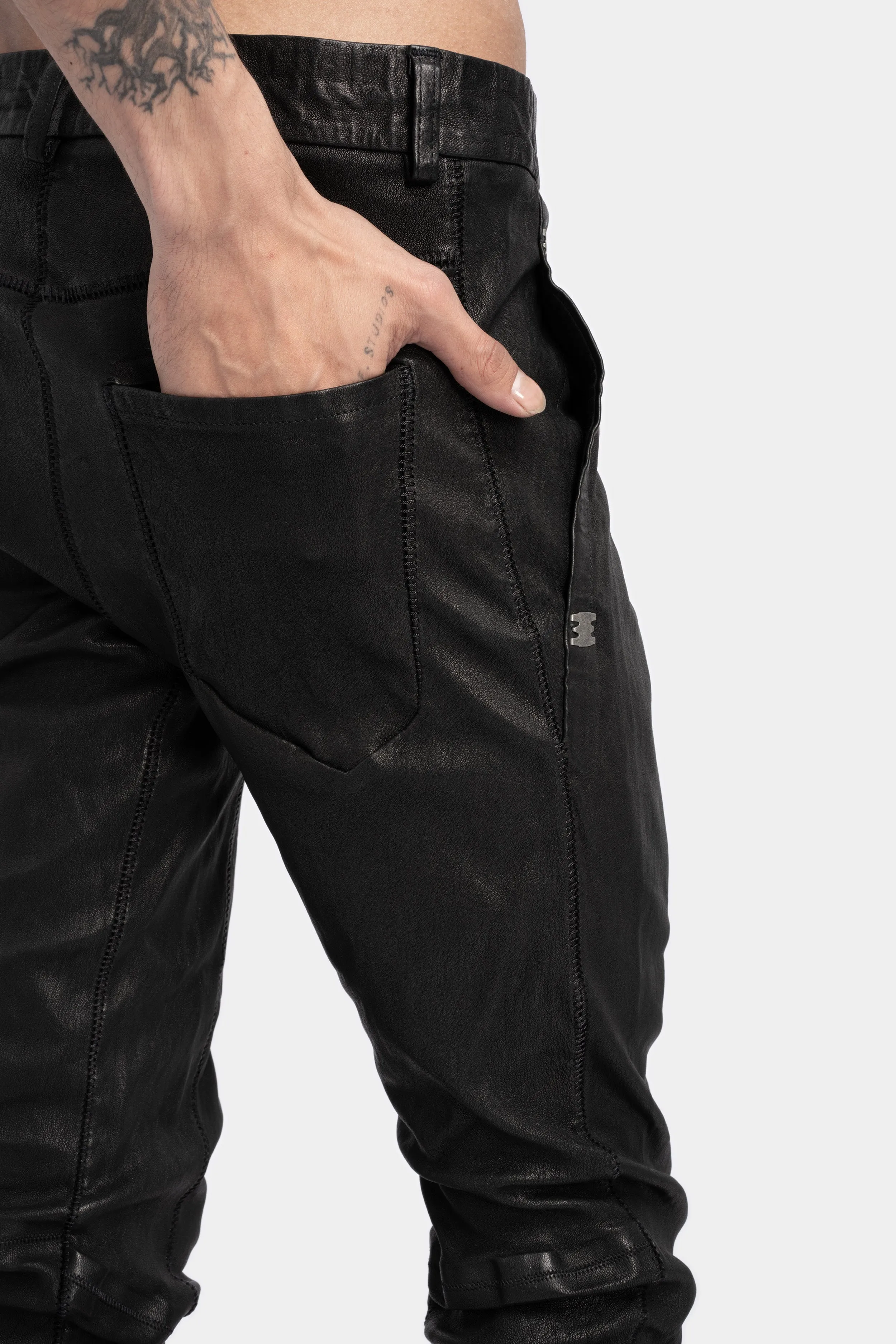 Stretch leather pants