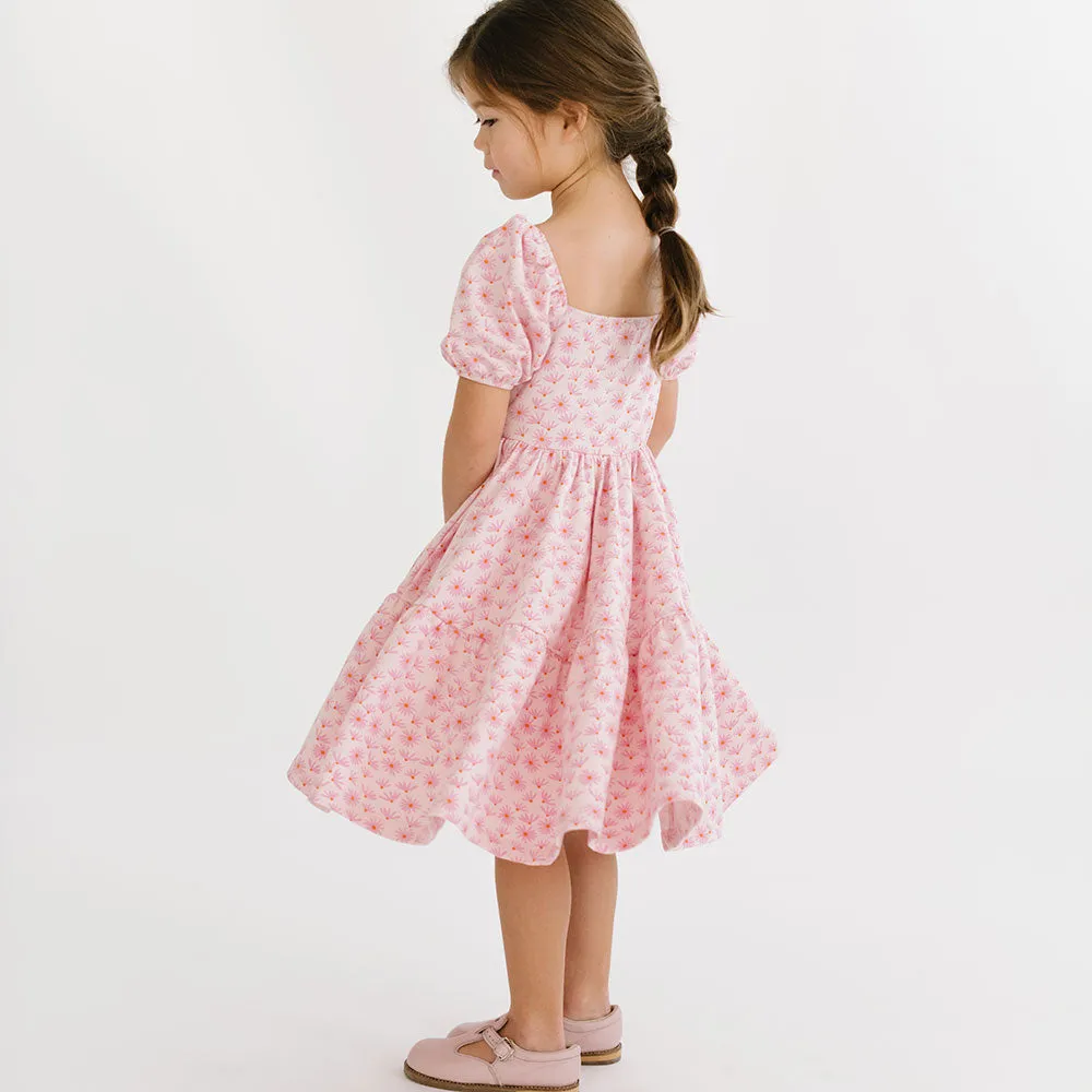 The Juliet Dress in Pink Daisy