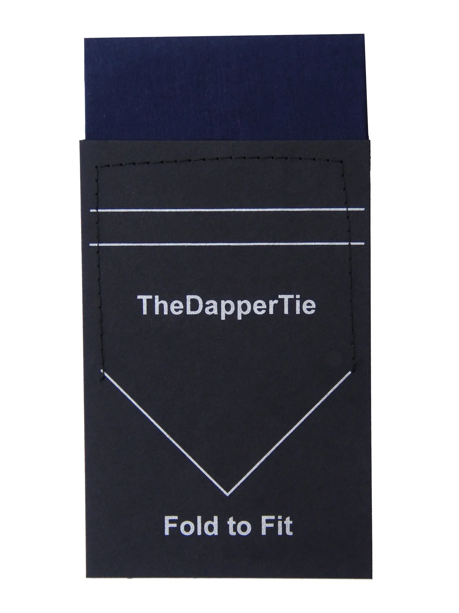 TheDapperTie - Men's Extra Thick Cotton Flat Pre Folded Pocket Square on Card