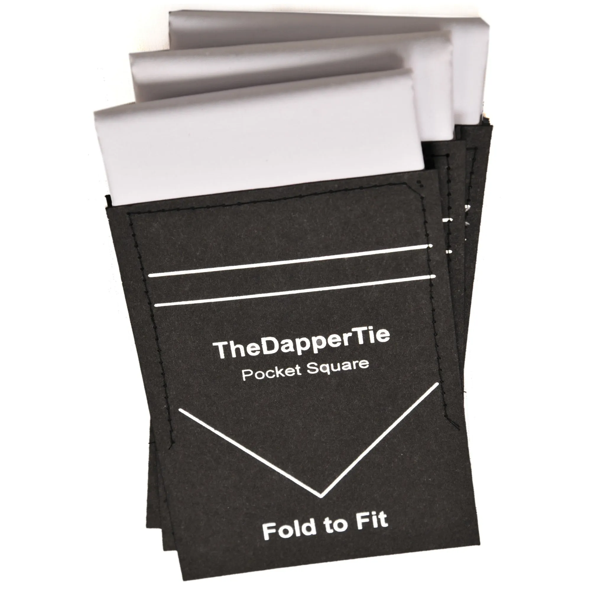 TheDapperTie - Men's Extra Thick Cotton Flat Pre Folded Pocket Square on Card