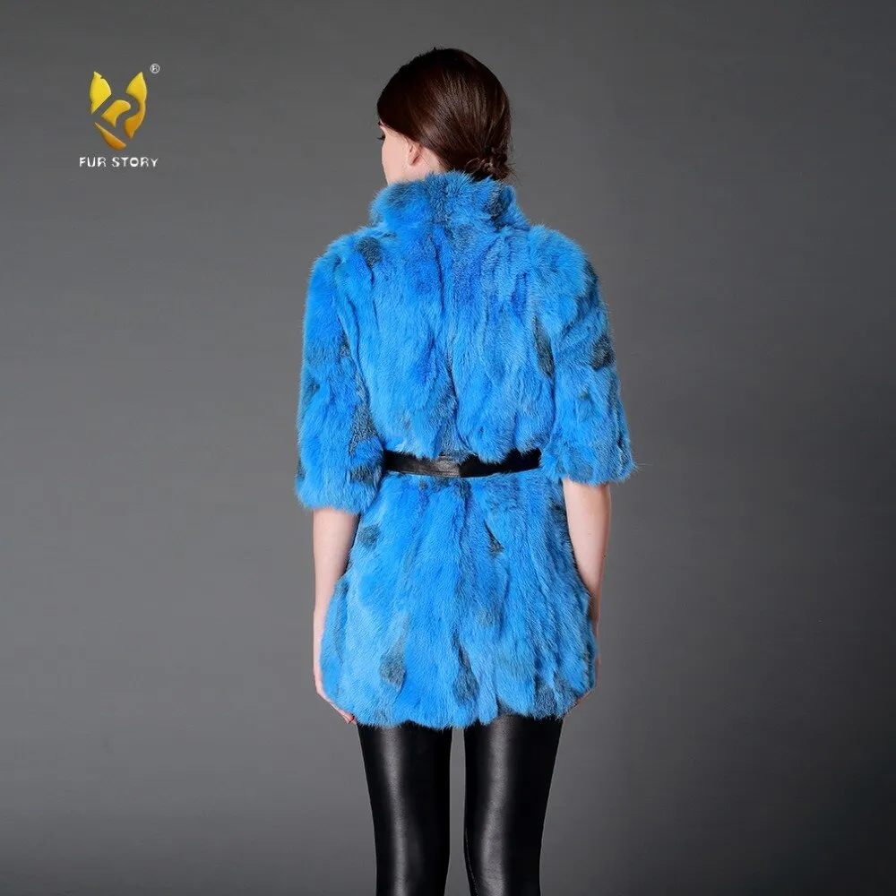 Women's Coats Colorful Real Fur Coat Female Rabbit Fur Winter Jacket 15185