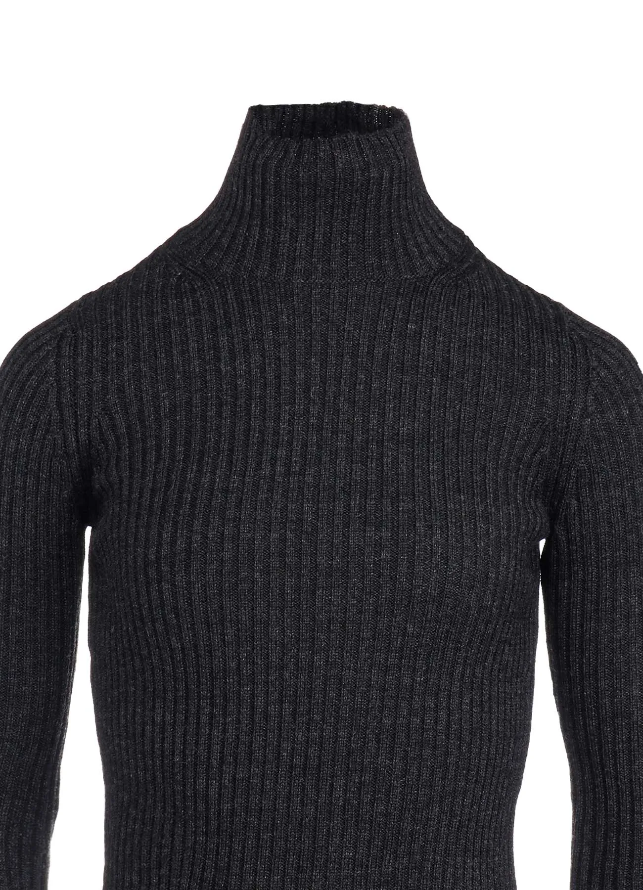 WOOL RIB HIGH NECK PULLOVER