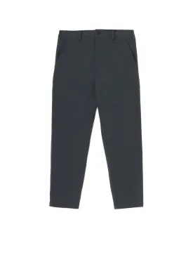 WRINKLED WOOL/RAYON TWILL SLIM FIT PANTS