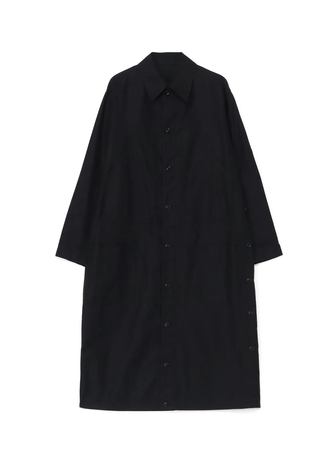 [Y's-Black Name]BLACK TWILL SIDE VENT WORK SHIRT COAT