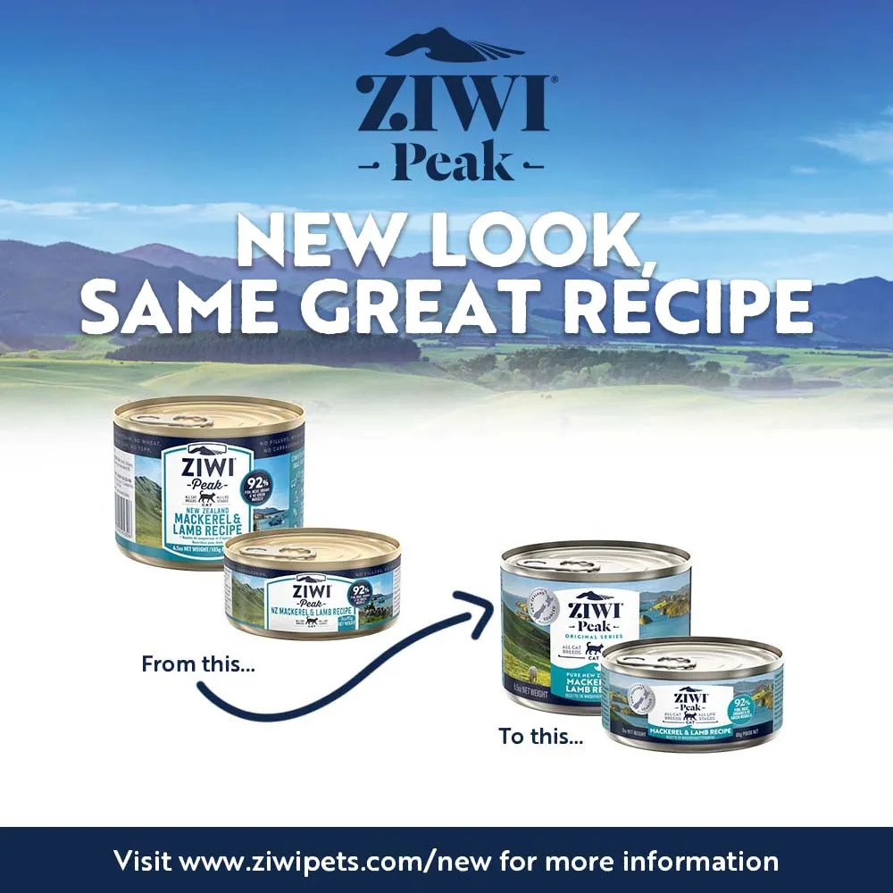 ZIWI Peak Wet Mackerel and Lamb Recipe Cat Food 185g x 12