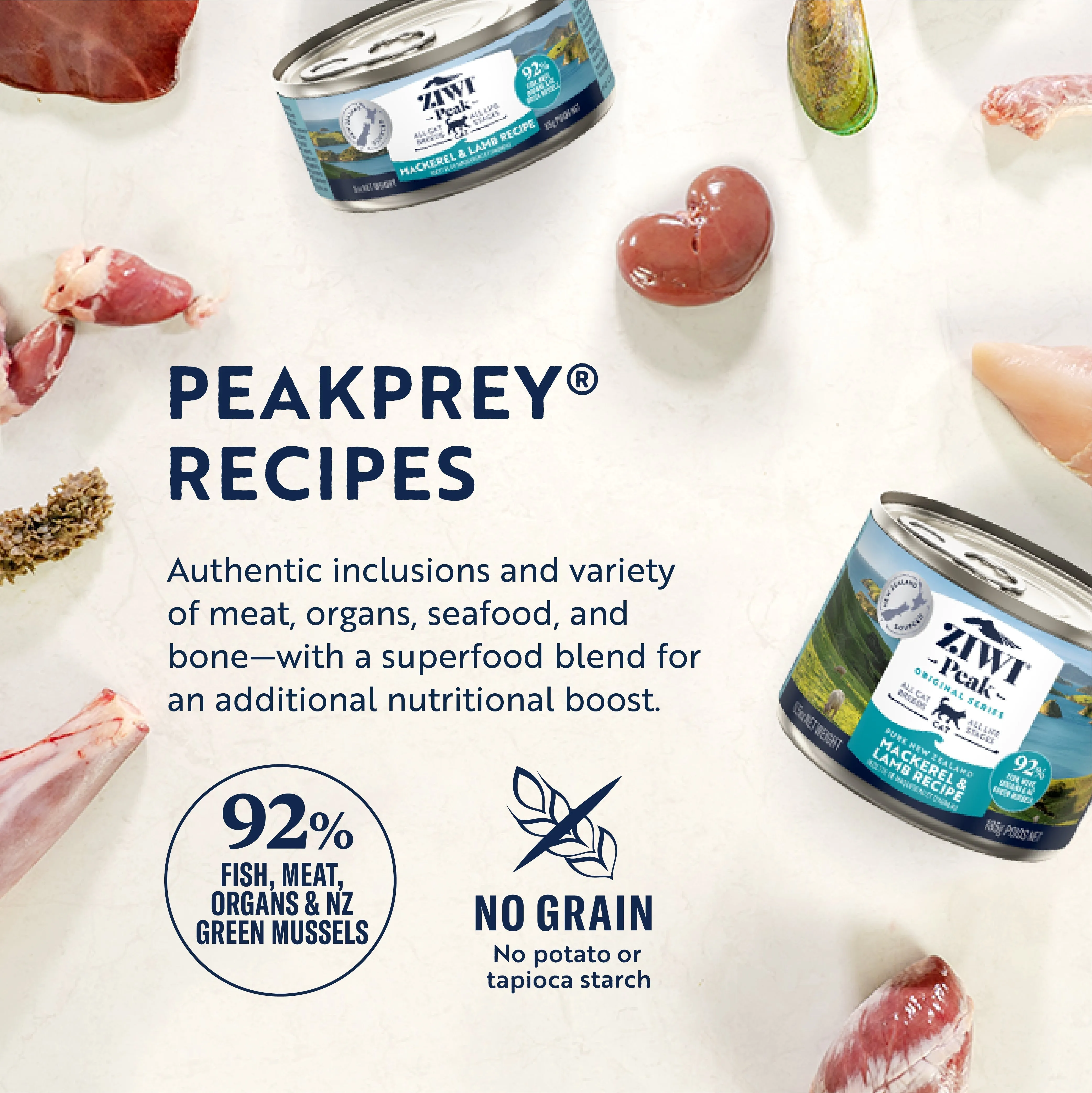 ZIWI Peak Wet Mackerel and Lamb Recipe Cat Food 185g x 12